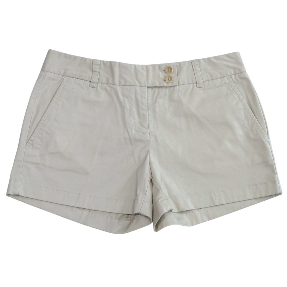 Vineyard Vines Chino Shorts Womens 4 Khaki Tan Low Rise Cotton Stretch Preppy 3"